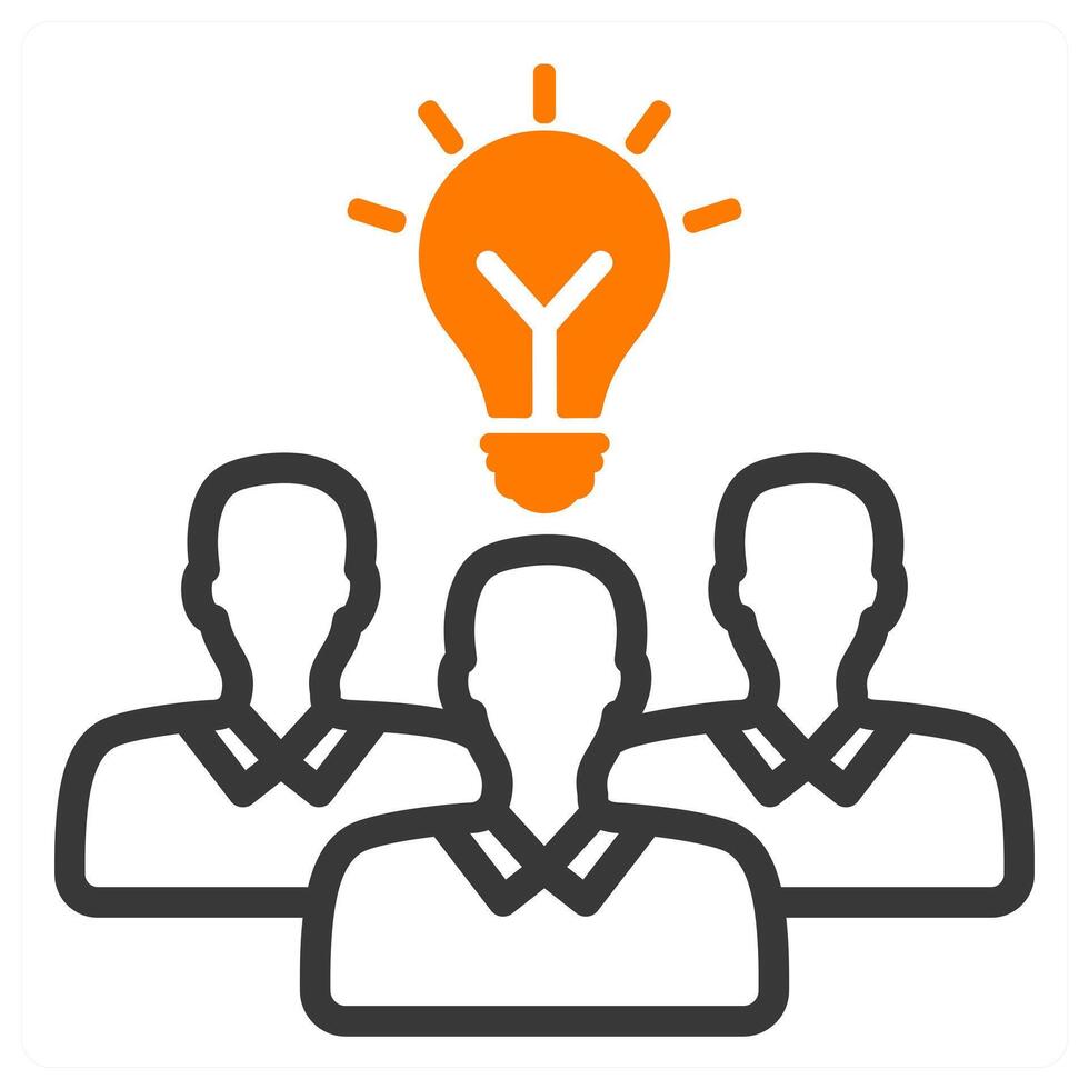 teamwork solution icon in orange color vector