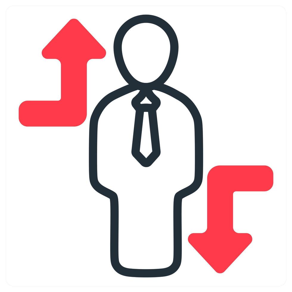 crisis overcome icon in red color vector