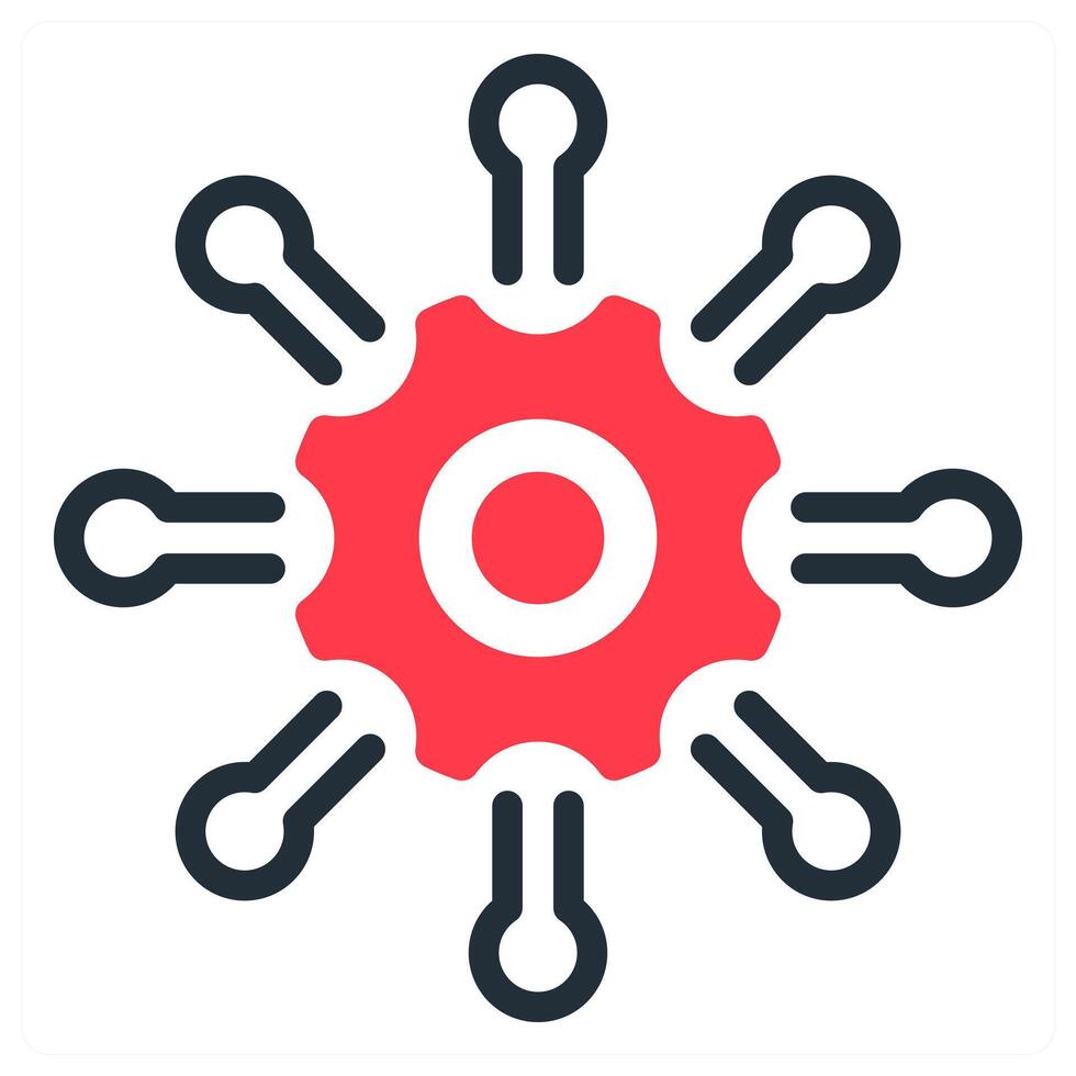 support network icon in red color vector