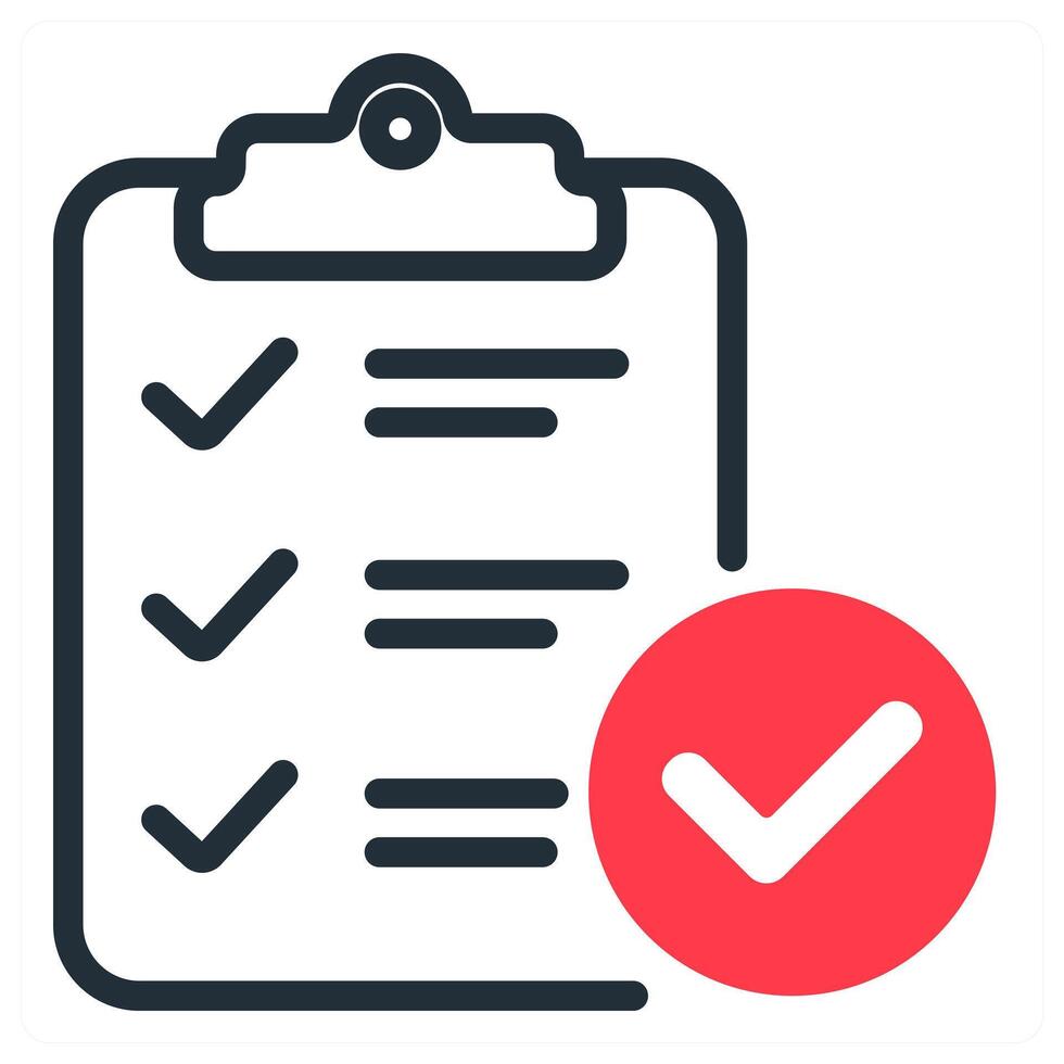 checklist icon in red color vector