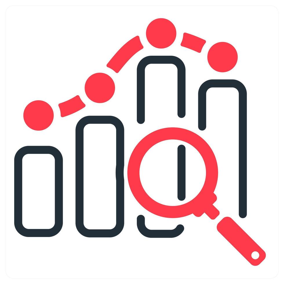 marketing research icon in red color vector