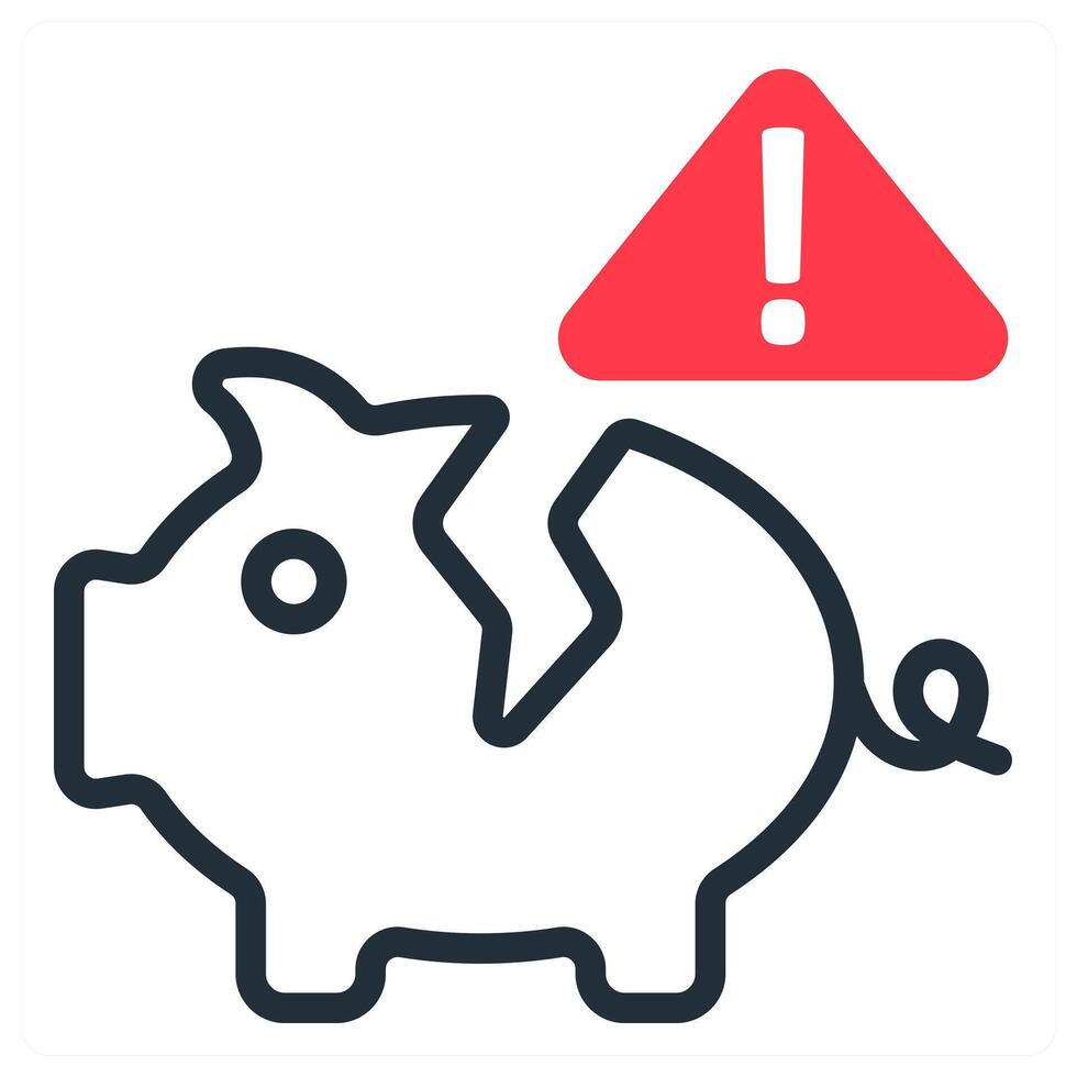 bankruptcy icon in red color vector