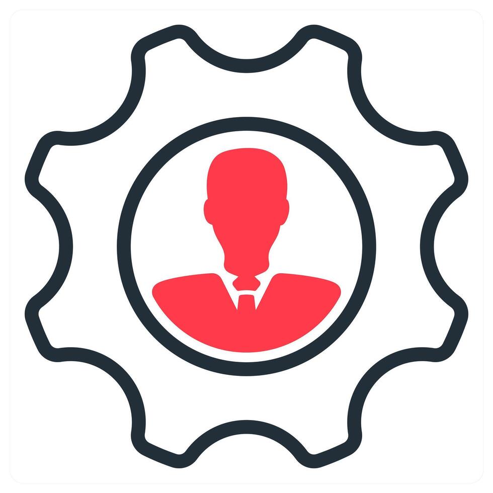employee management icon in red color vector