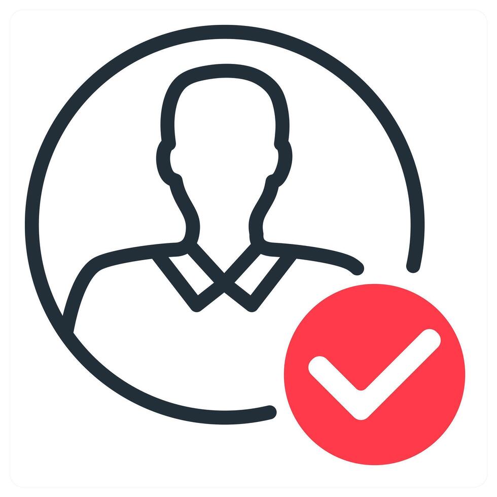 account approved icon in red color vector