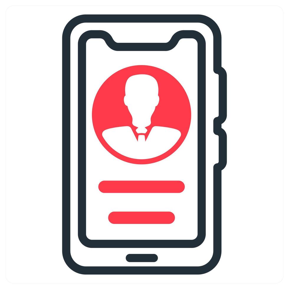 employee profile icon in red color vector