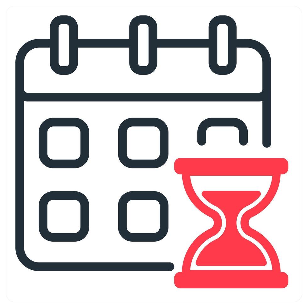 schedule plan icon in red color vector