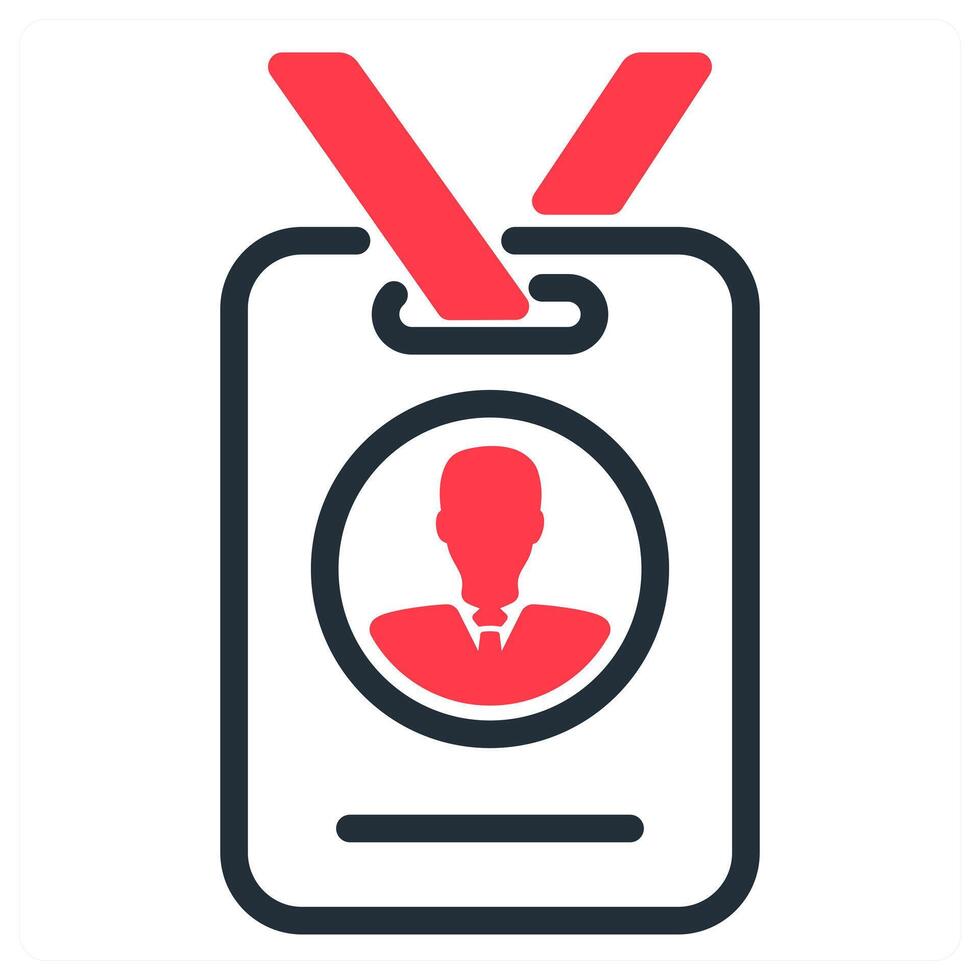 employee identity card icon in red color vector