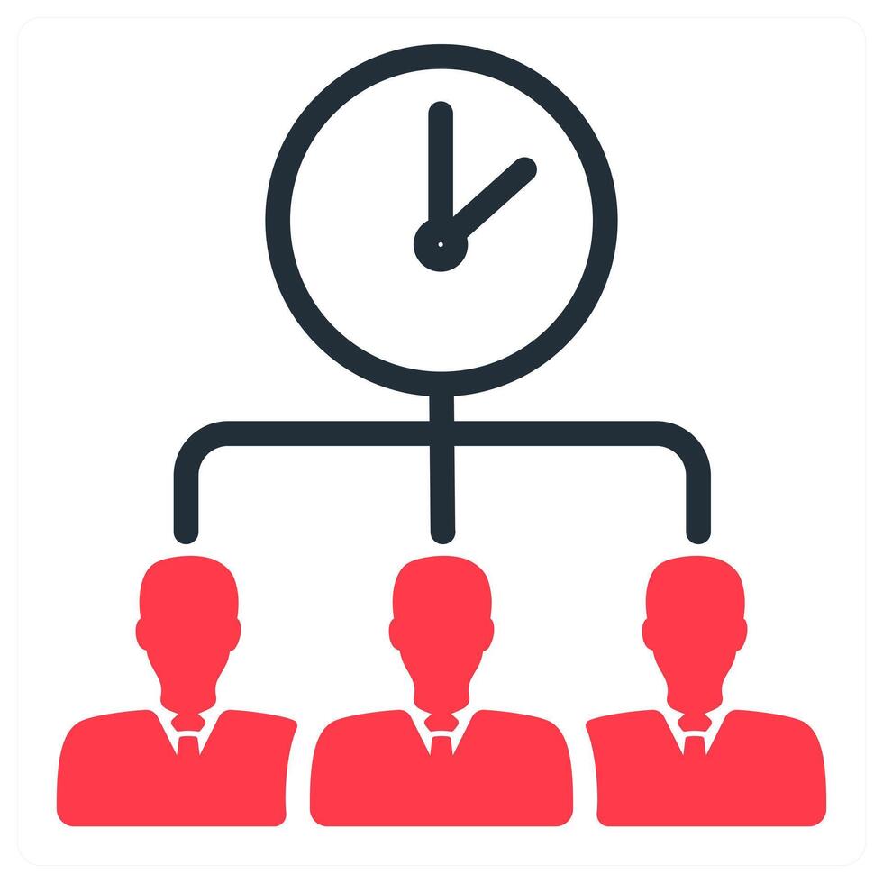 time sharing icon in red color vector