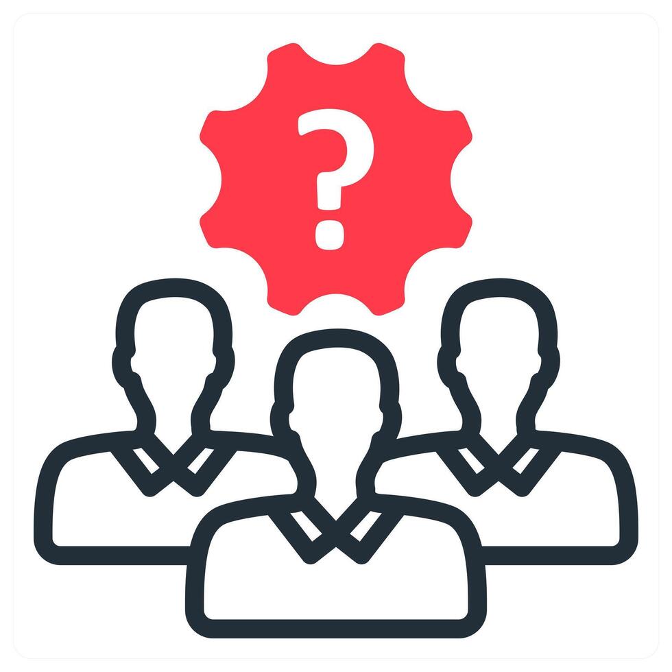 problem solving team icon in red color vector