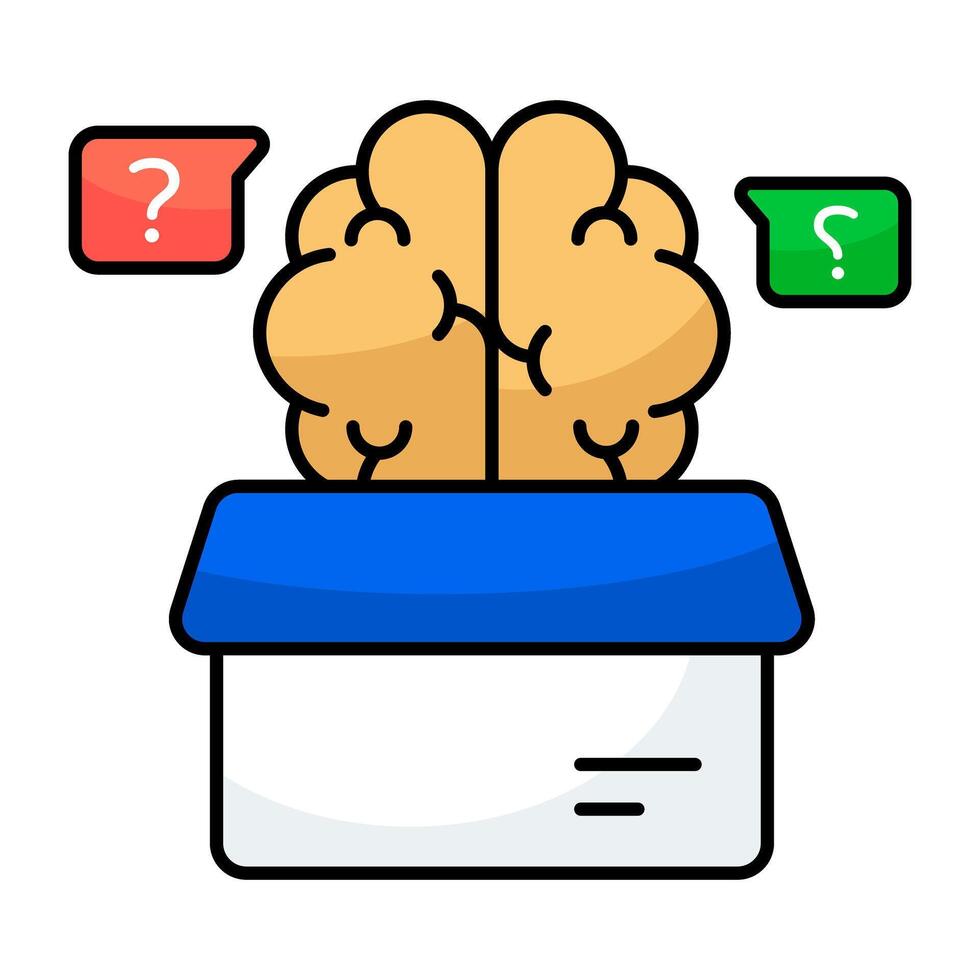 A colored design icon of think outside the box vector