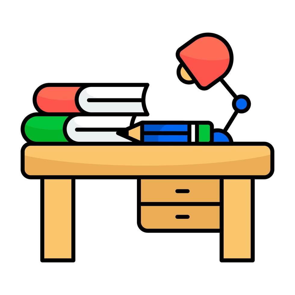 An icon design of study table vector