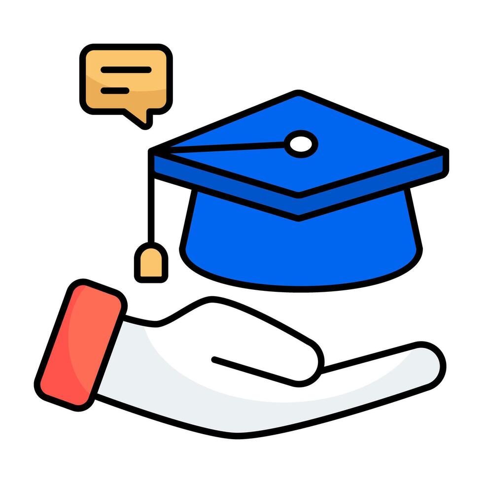 A colored design icon of education care vector