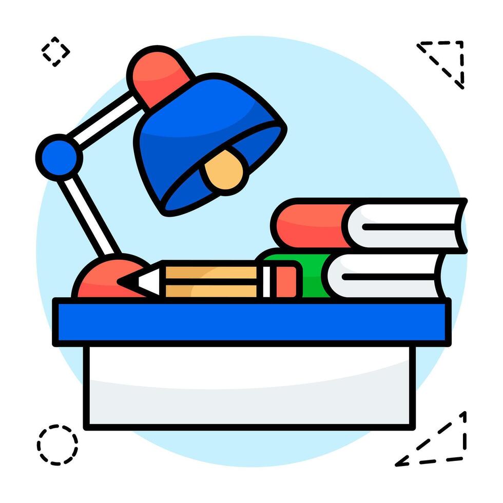 Premium design of study table vector