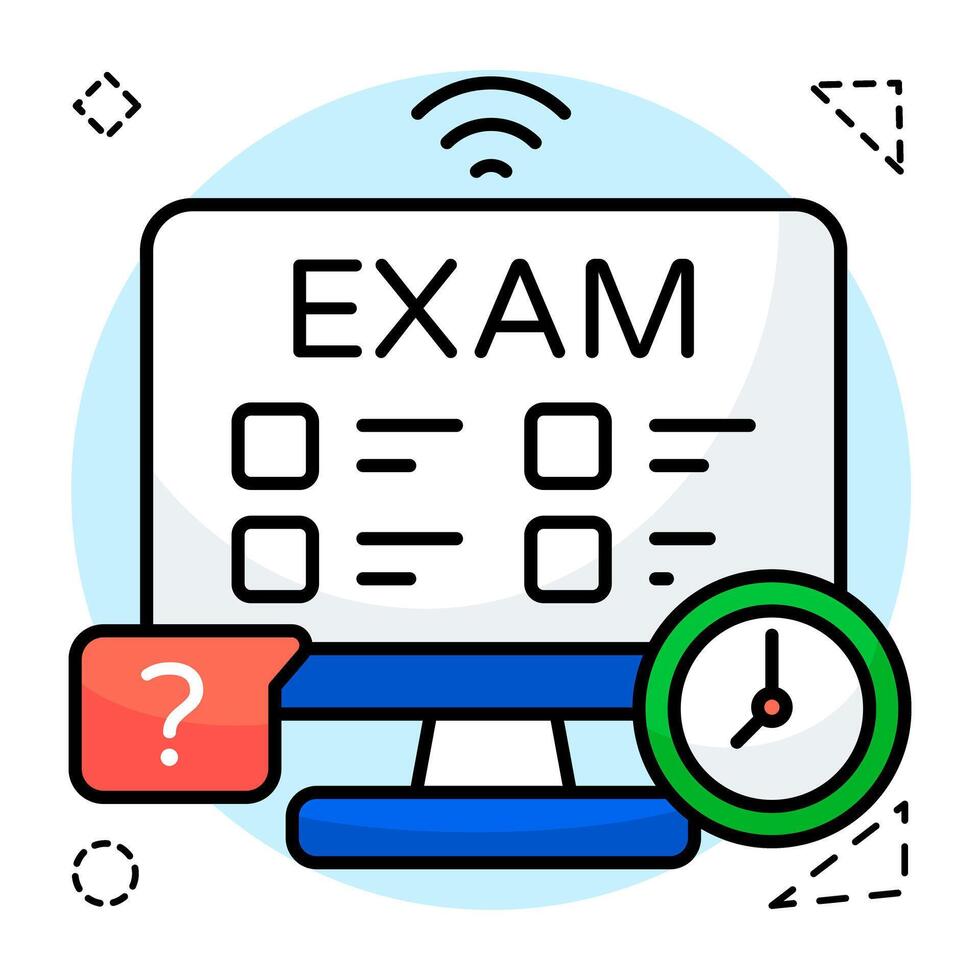 A colored design online exam vector