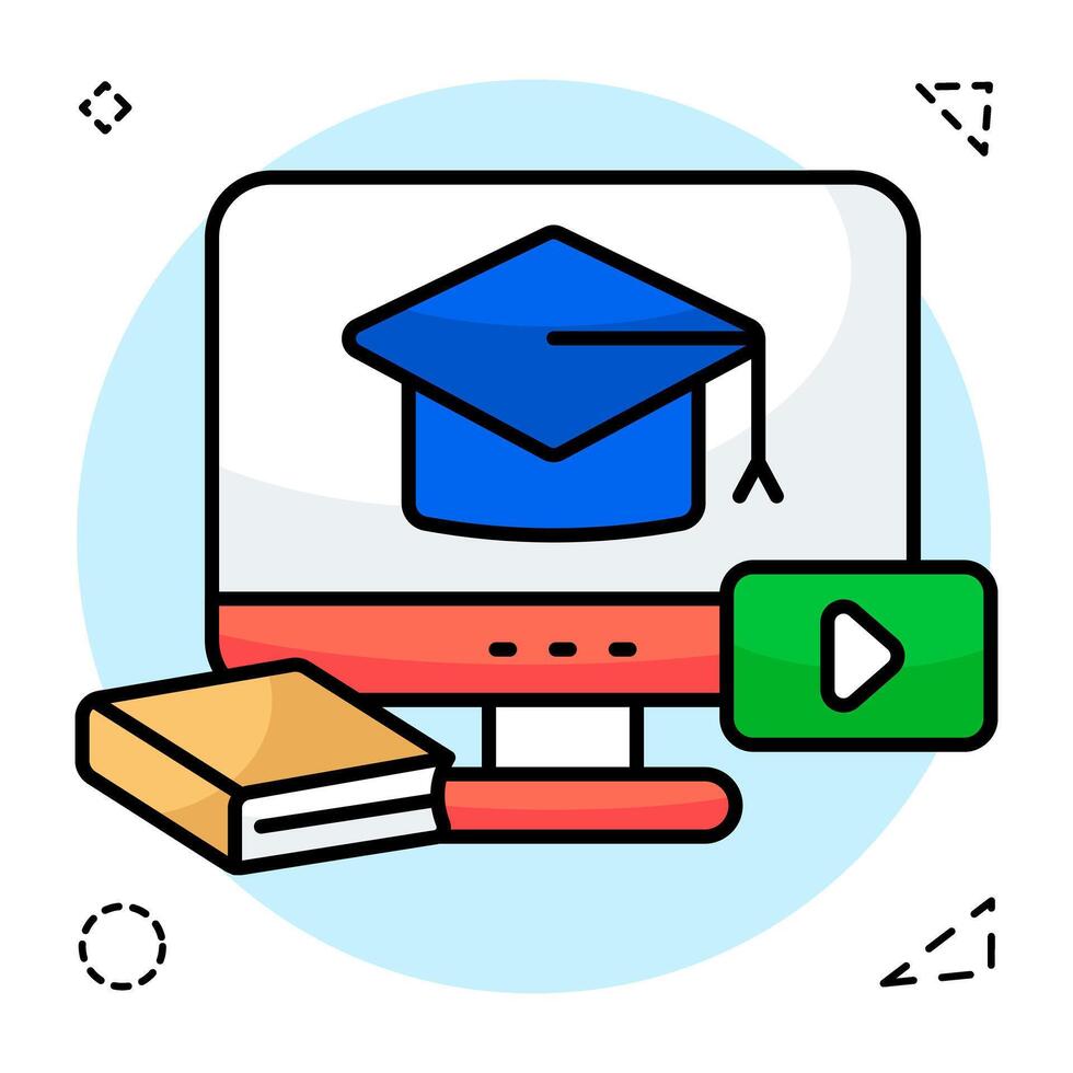 A colored design of online education vector