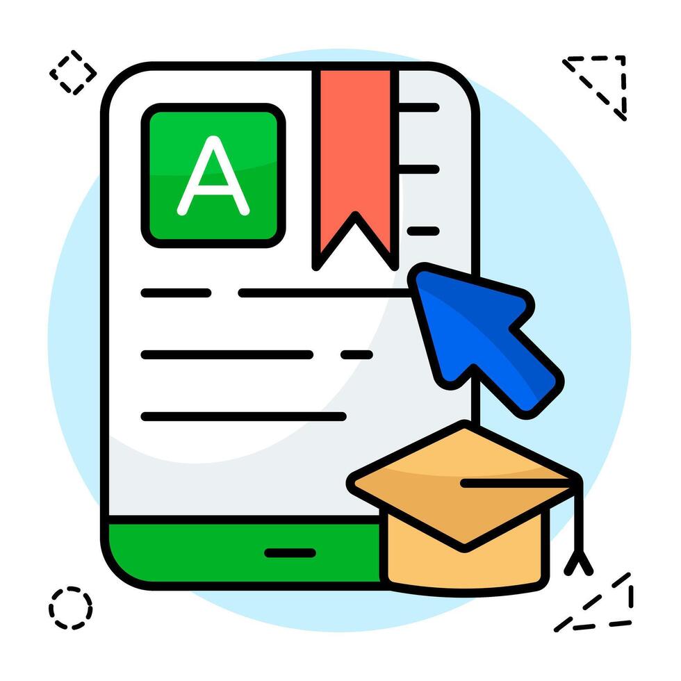A colored design of mobile bookmark vector