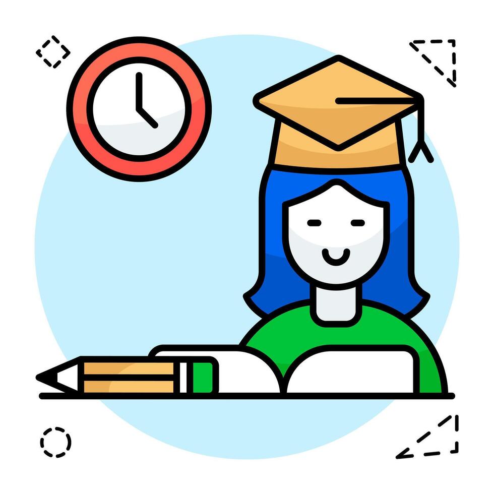 Premium design of study time vector