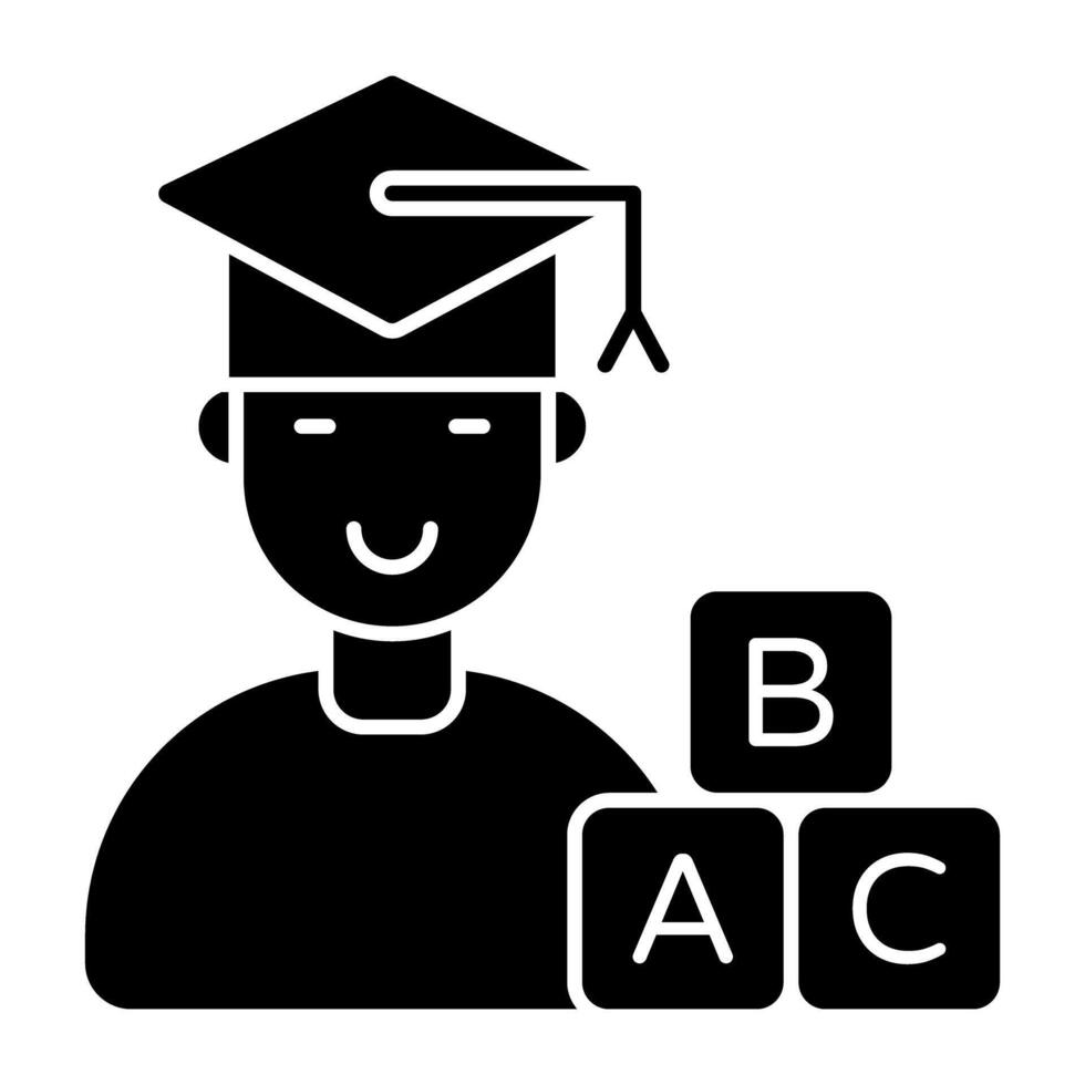 Perfect solid design icon of student vector