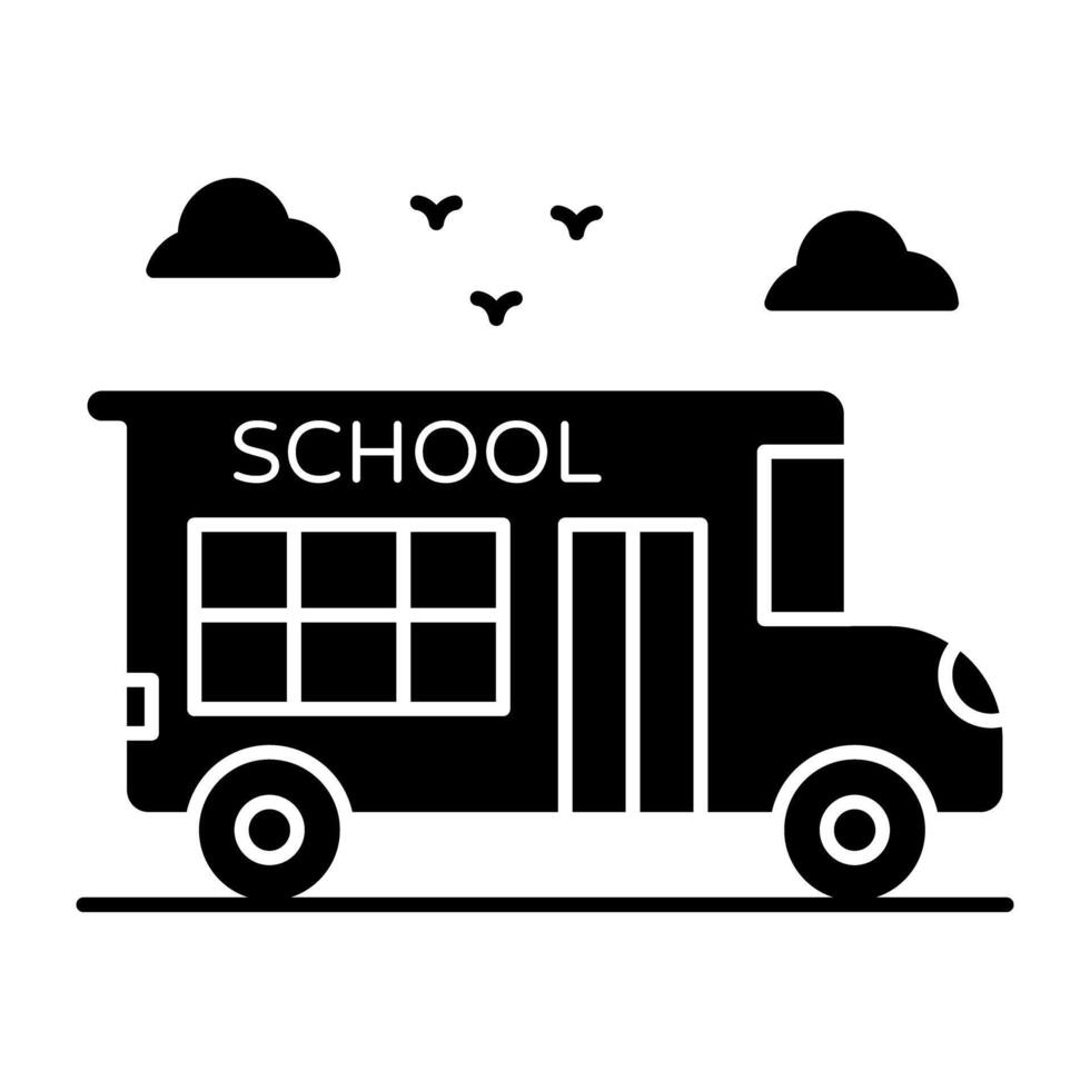 Perfect solid design icon of school bus vector