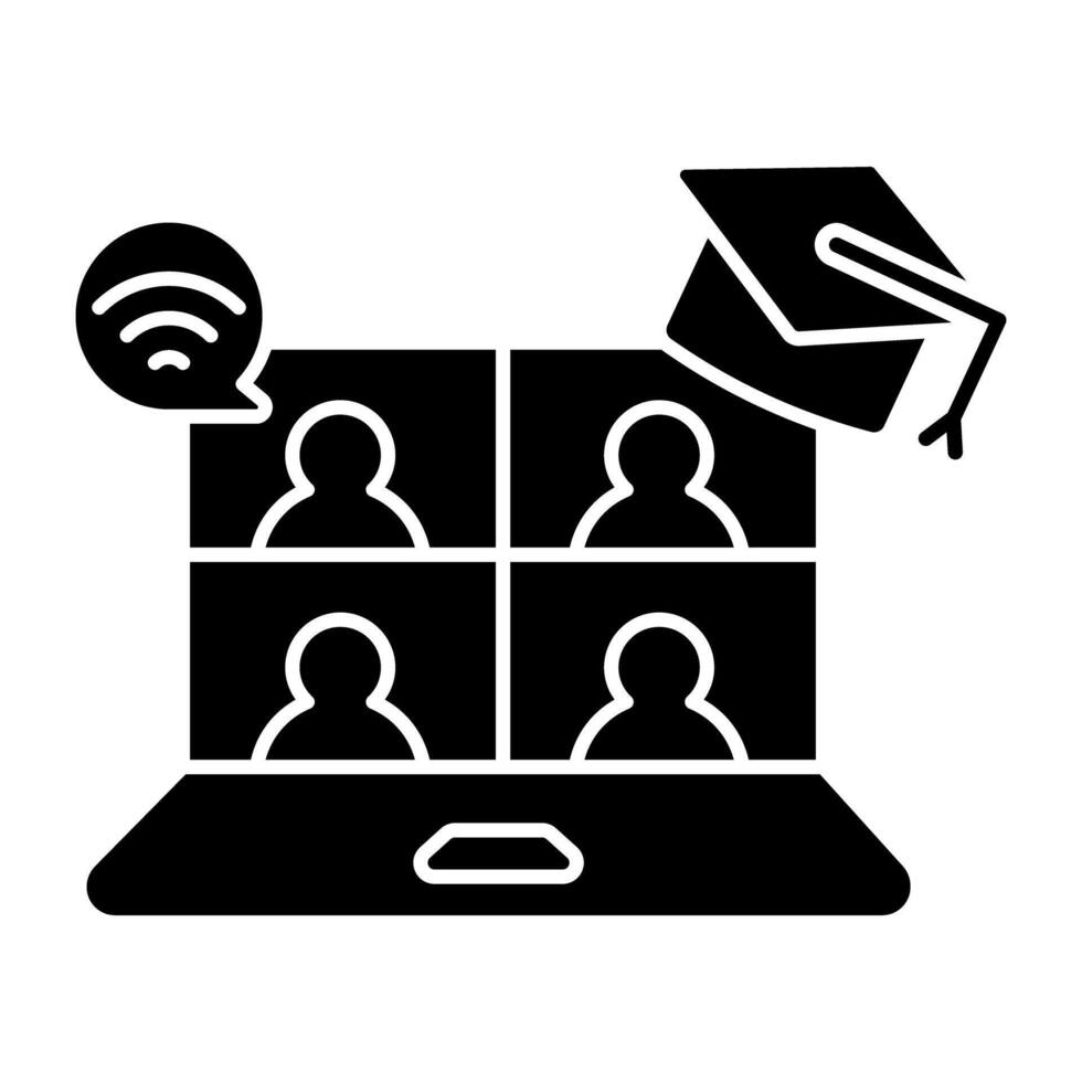 Perfect solid design icon of webinar vector