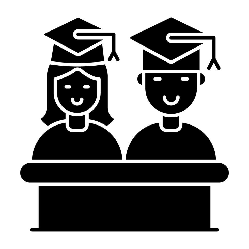A solid design icon of student Speech vector