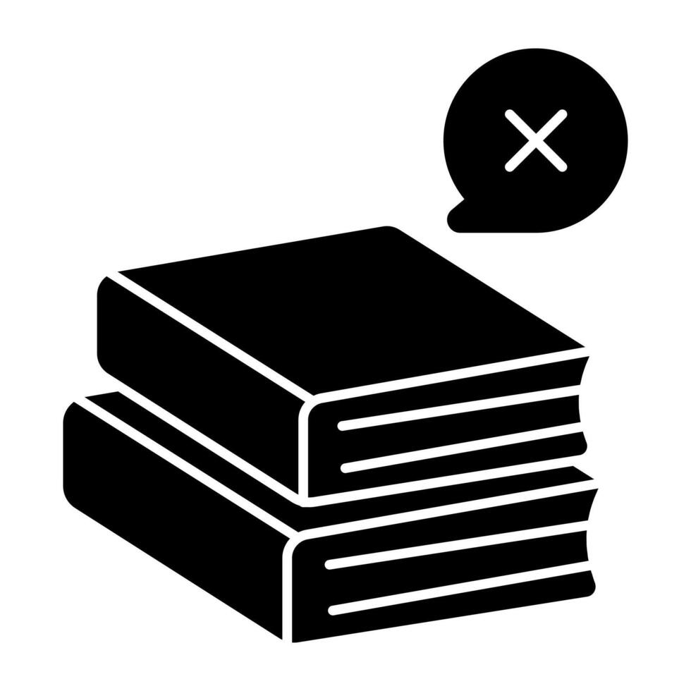 A beautiful solid design icon of delete books vector