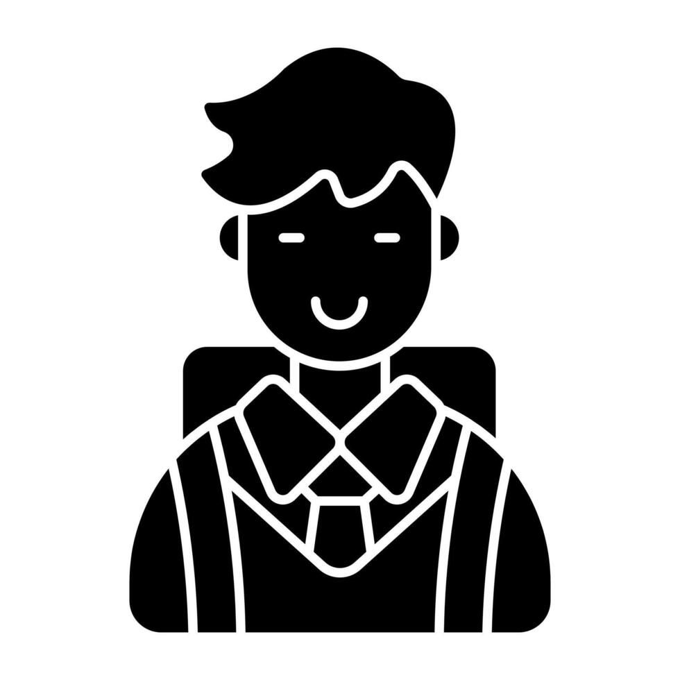 A solid design icon of student vector
