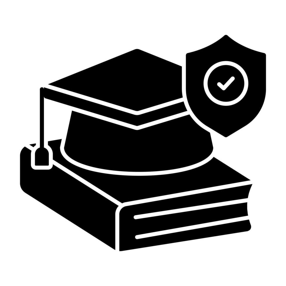 A beautiful solid design icon of education security vector