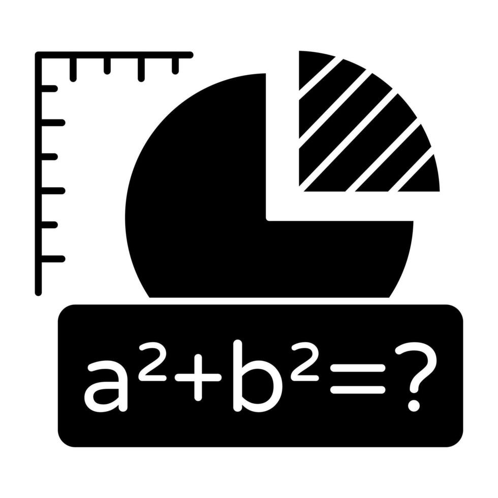 Modern solid design icon of math education vector