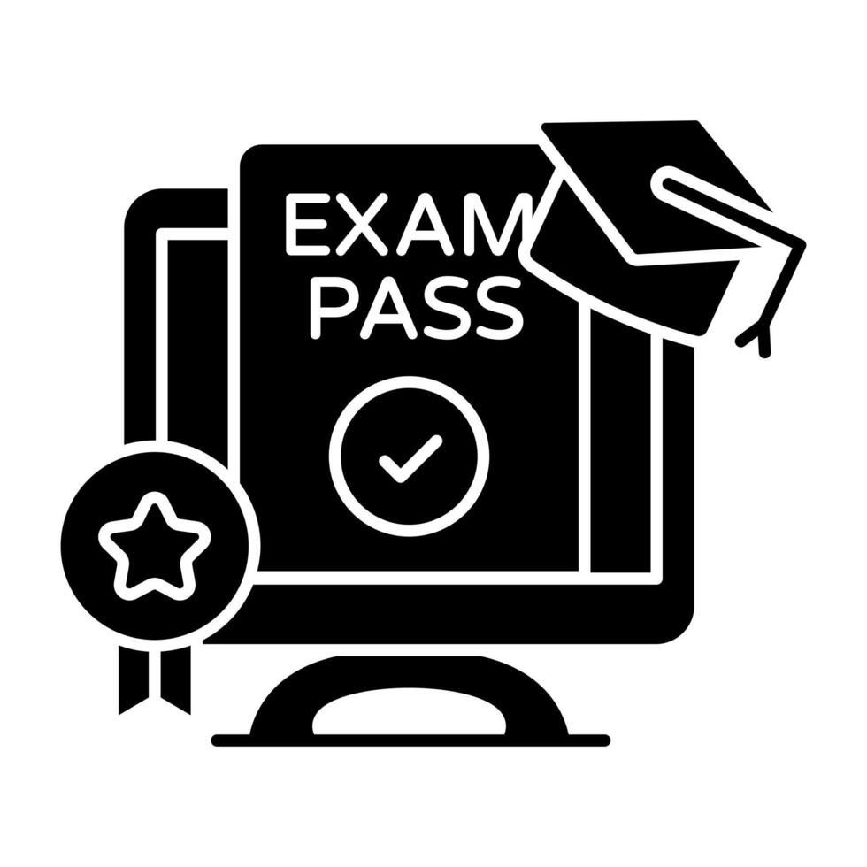 A beautiful solid design icon of result card vector