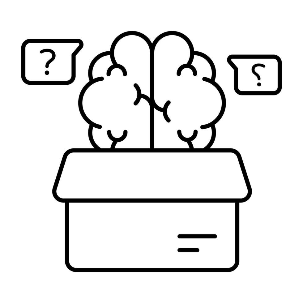 A Linear design icon of think outside the box vector