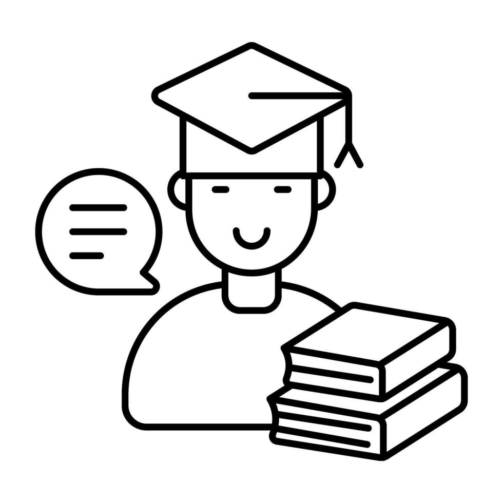 A beautiful Linear design icon of student vector