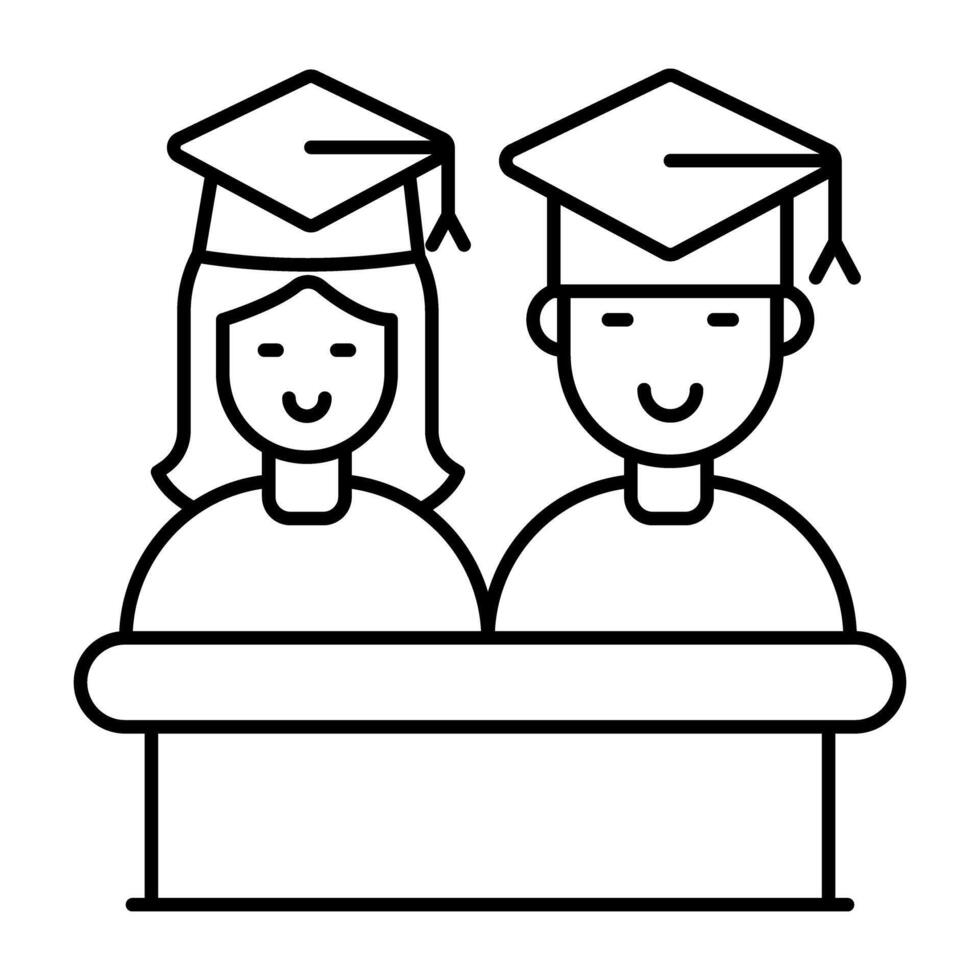 A Linear design icon of students Speech vector