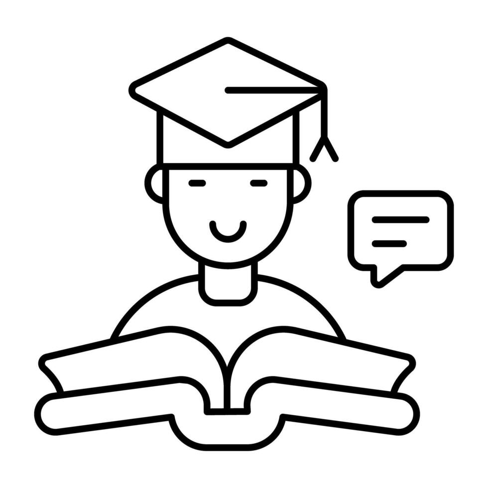 A Linear design icon of students vector