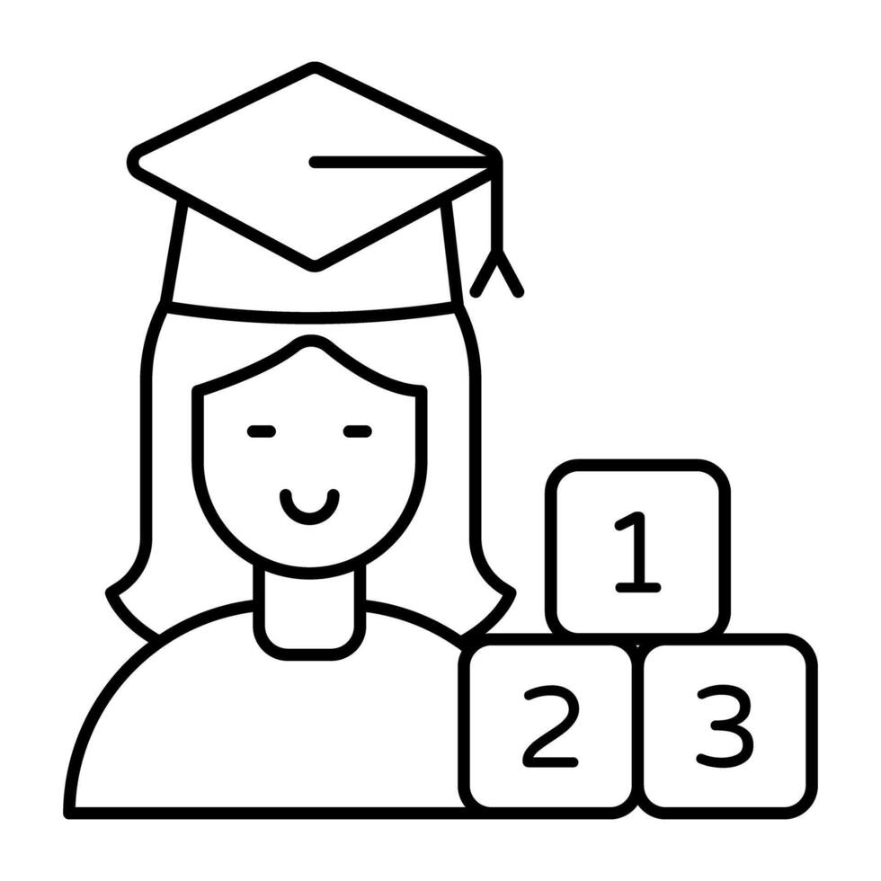 A trendy Linear design icon of student vector