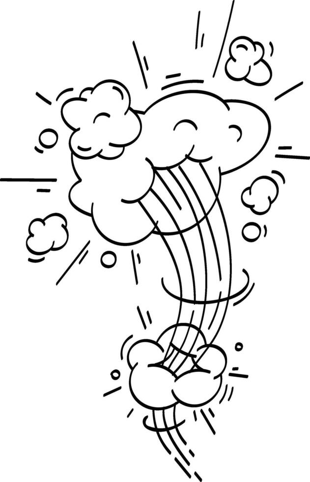 Cartoon explosion effect with smoke clouds and speed lines is exploding powerfully, creating a dynamic visual representation of impact and destruction vector