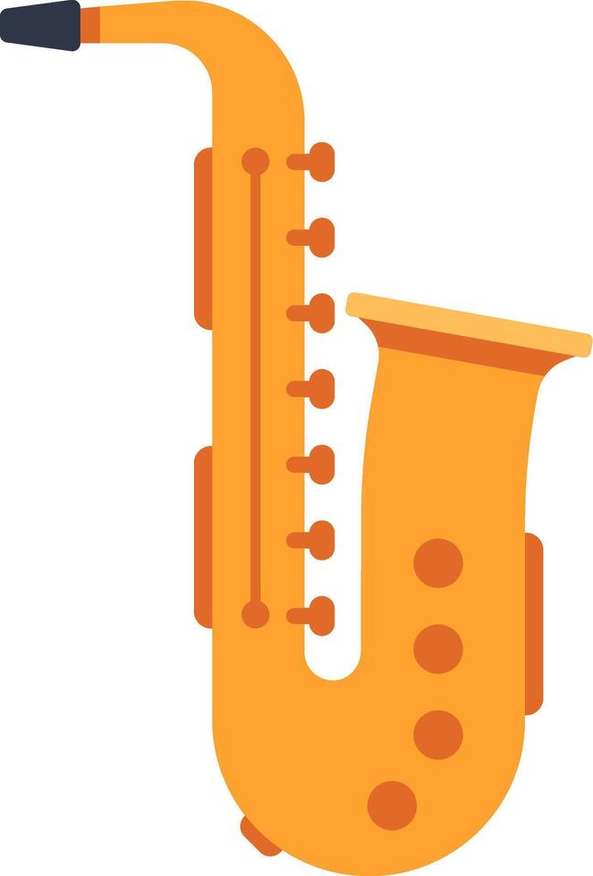 Golden saxophone isolated on white background representing jazz music, classical music, blues, and generally music played with wind instruments vector