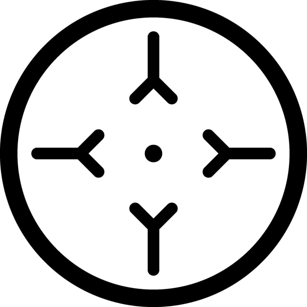 Target icon aiming center point inside a circle with crosshairs focusing objective, representing accuracy, precision, and goal achievement in a simple yet powerful visual vector