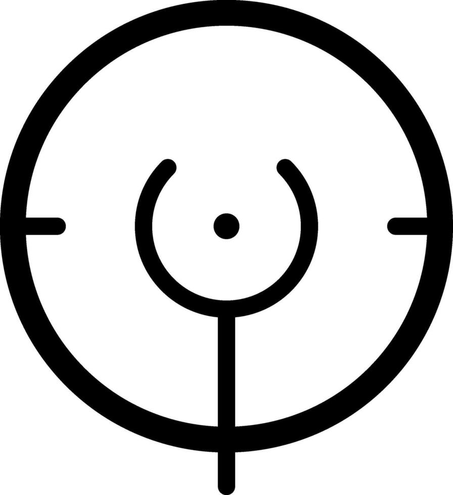 Simple black and white illustration of a target icon, representing focus, precision, aiming, goals, objectives, and achieving success vector