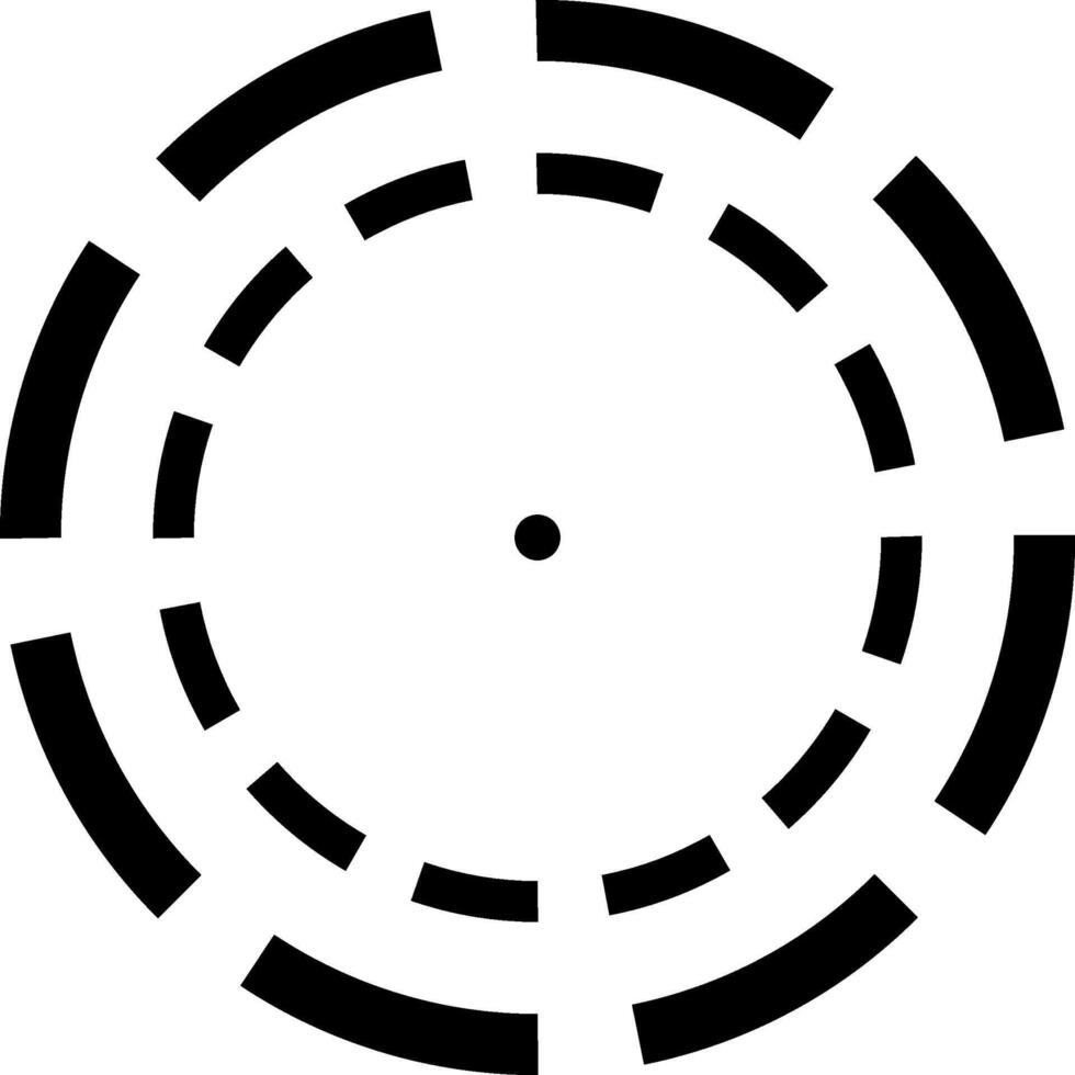 Black and white segments creating a circular loading bar, visually representing progress or activity with a central point against a clean background, embodying a modern and minimalistic design vector