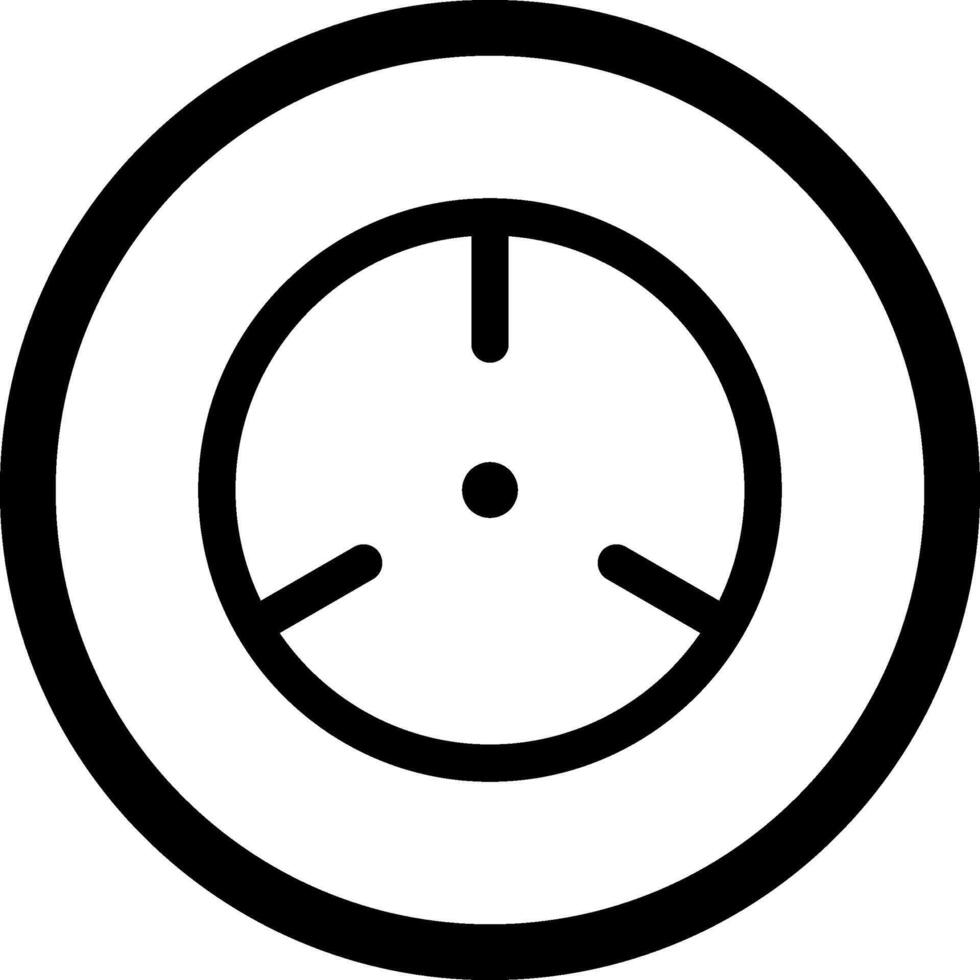 Minimalist clock face showing two o'clock with thick outline is isolated on white background, suitable for various time related design projects vector