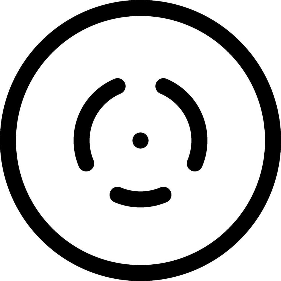Simple radar icon featuring curved lines converging at a central point, enclosed within a circle. Representing detection and tracking, emphasizing precision and technology in monitoring vector