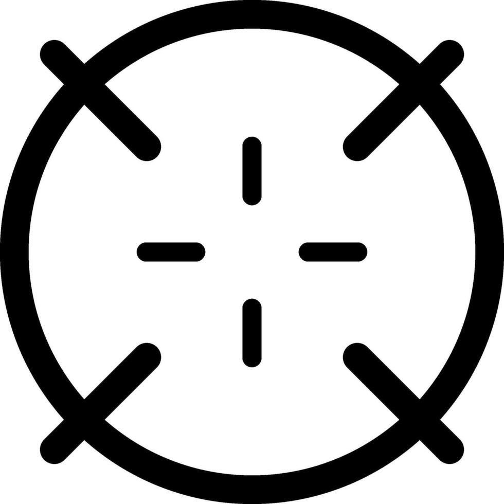 Target symbol featuring crosshairs precisely focusing on the center point, embodying concepts of accuracy, precision in aiming, and the pursuit of achieving goals and hitting the bullseye vector