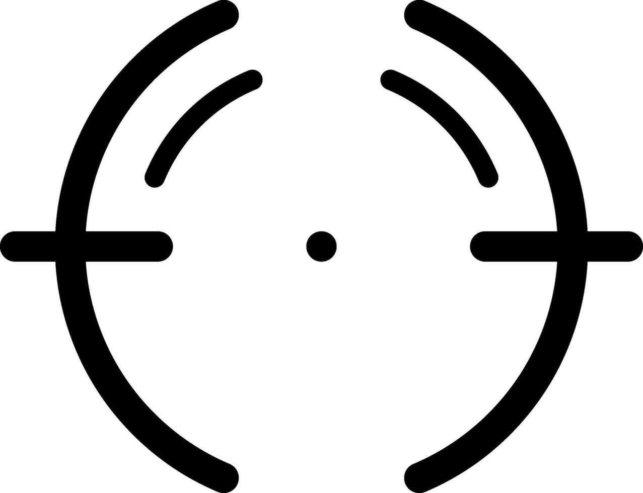 Target focus symbol is aiming center point with crosshair and concentric circles representing accuracy, precision, and focus on a specific goal or objective vector