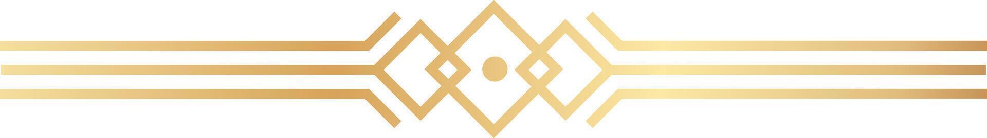 Golden lines and geometric shapes are forming an abstract border, creating a horizontal decorative element with a touch of elegance and modernity vector