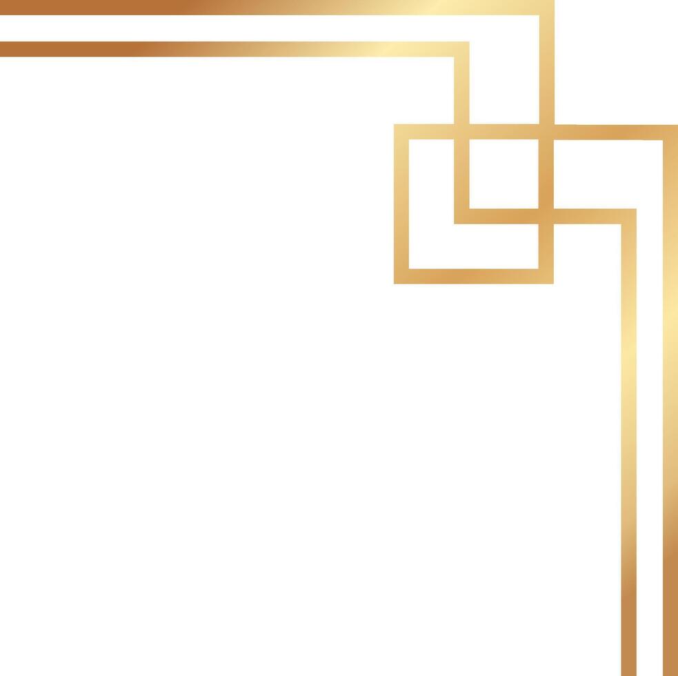 Elegant golden frame featuring a gradient effect adorns the top right corner, infusing the image with a sense of luxury and sophistication, perfect for various design applications vector