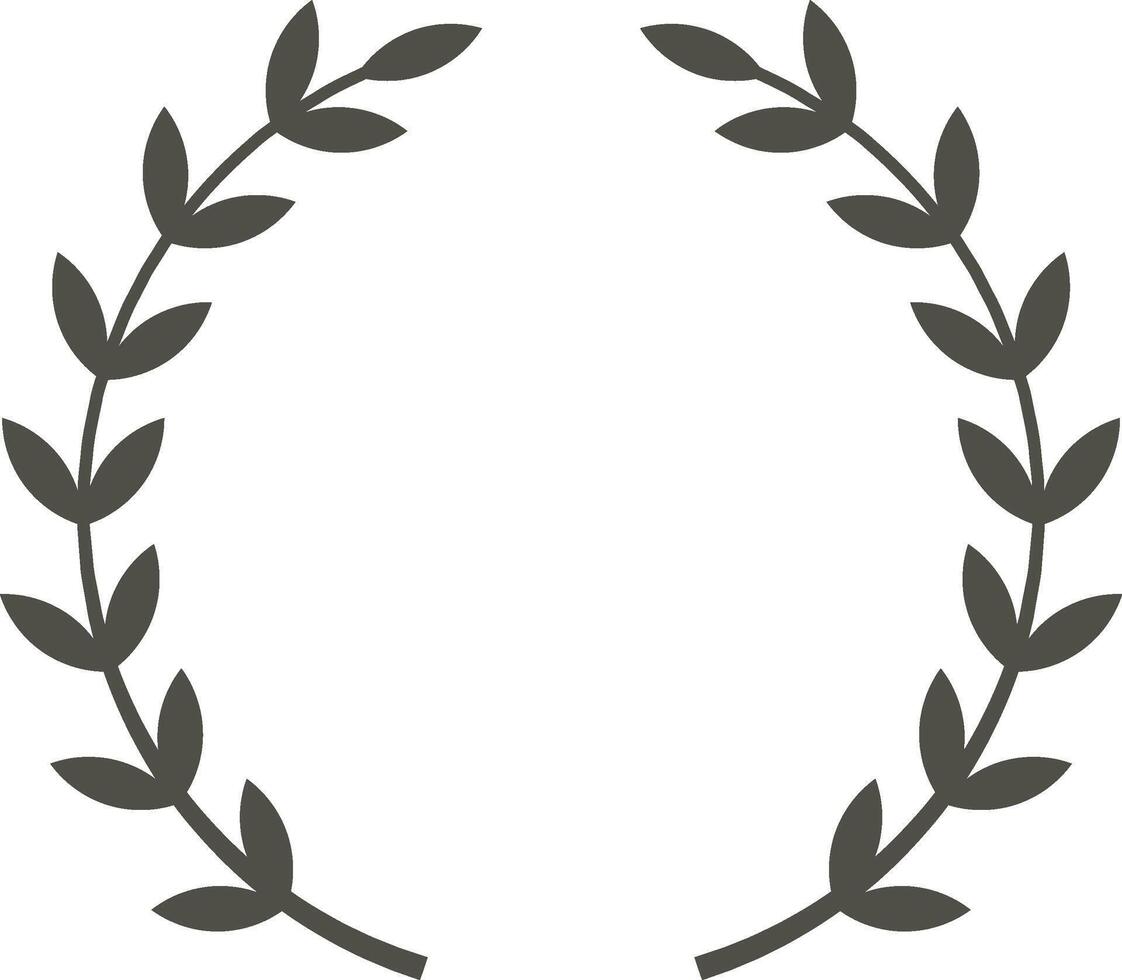 Circular laurel wreath creating a simple and elegant frame, perfect for awards, logos, or decorative elements, symbolizing victory, achievement, and peace vector