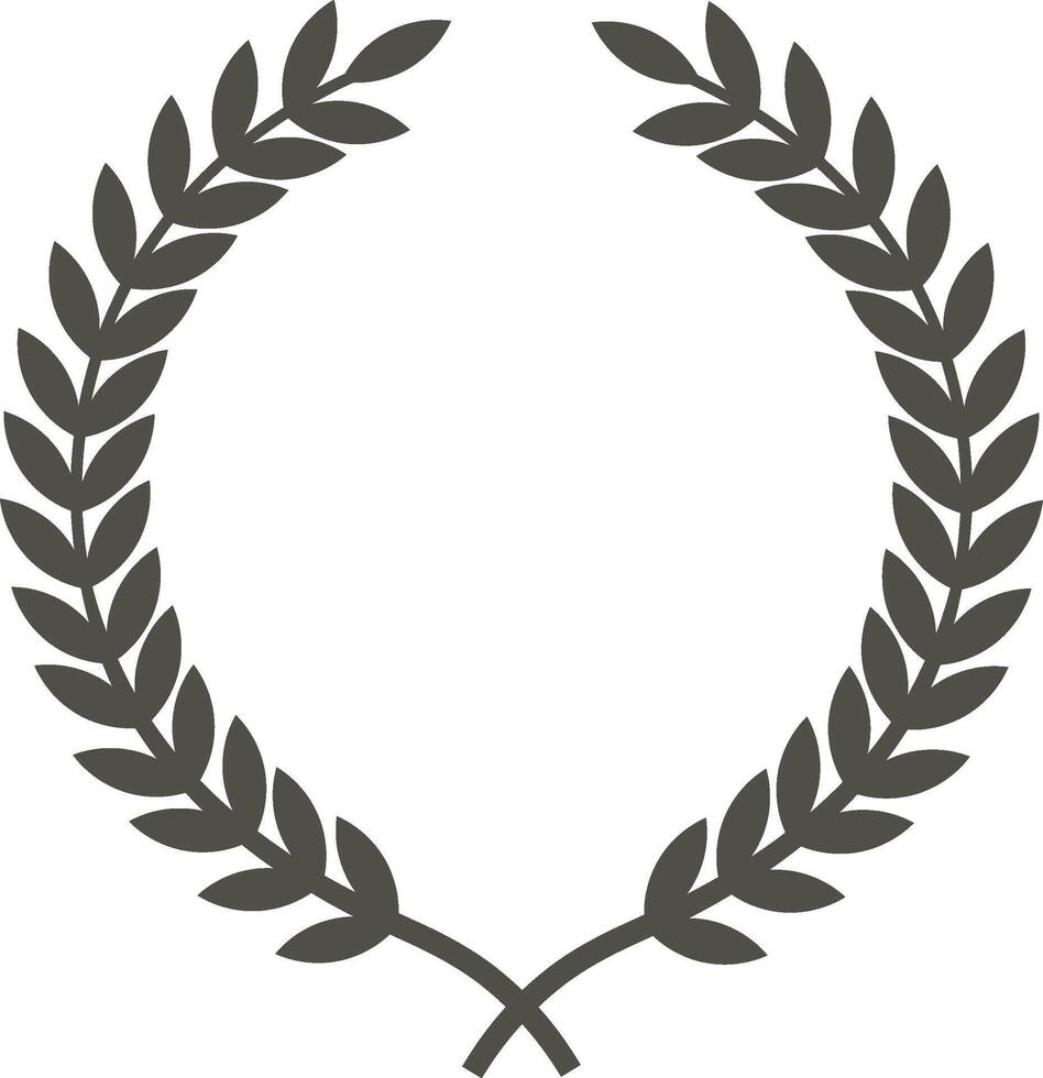 Circular laurel wreath representing victory, achievement, and honor, ideal for awards, logos, and emblems celebrating success and excellence in various competitive contexts vector