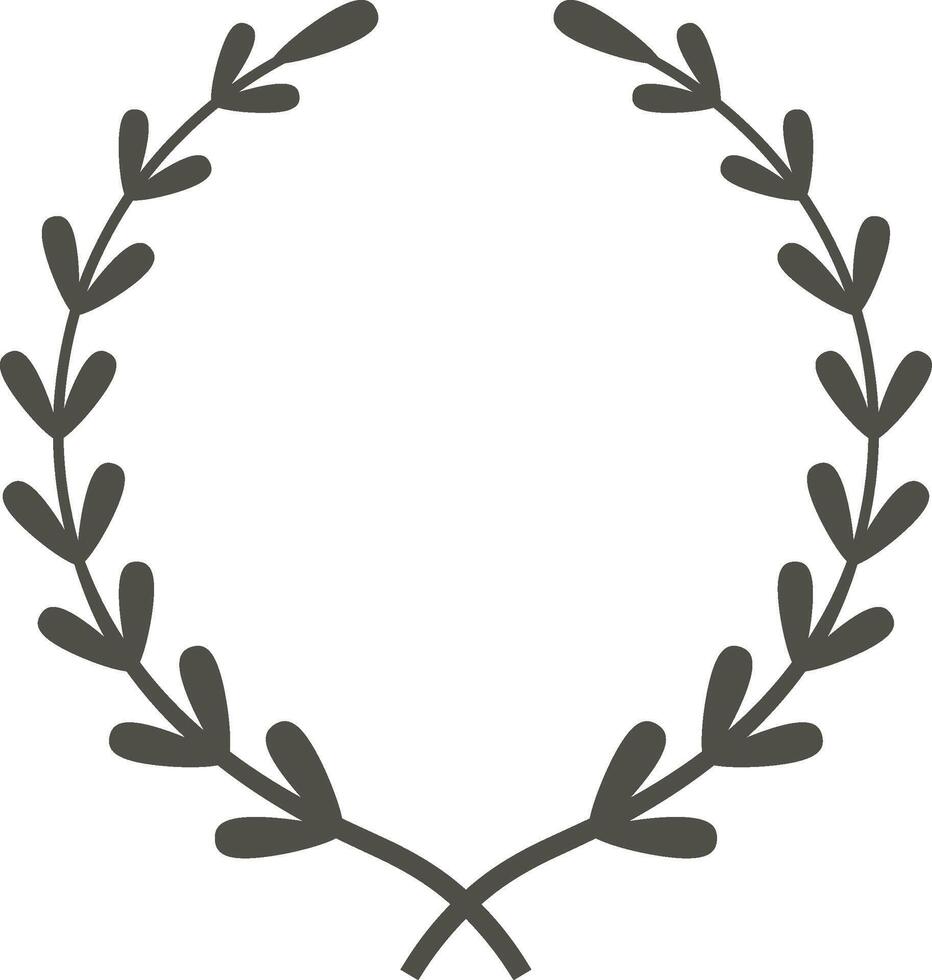 Minimalist and elegant circular laurel wreath forming a versatile frame, perfect for enhancing various design projects and decorative applications with a touch of sophistication vector