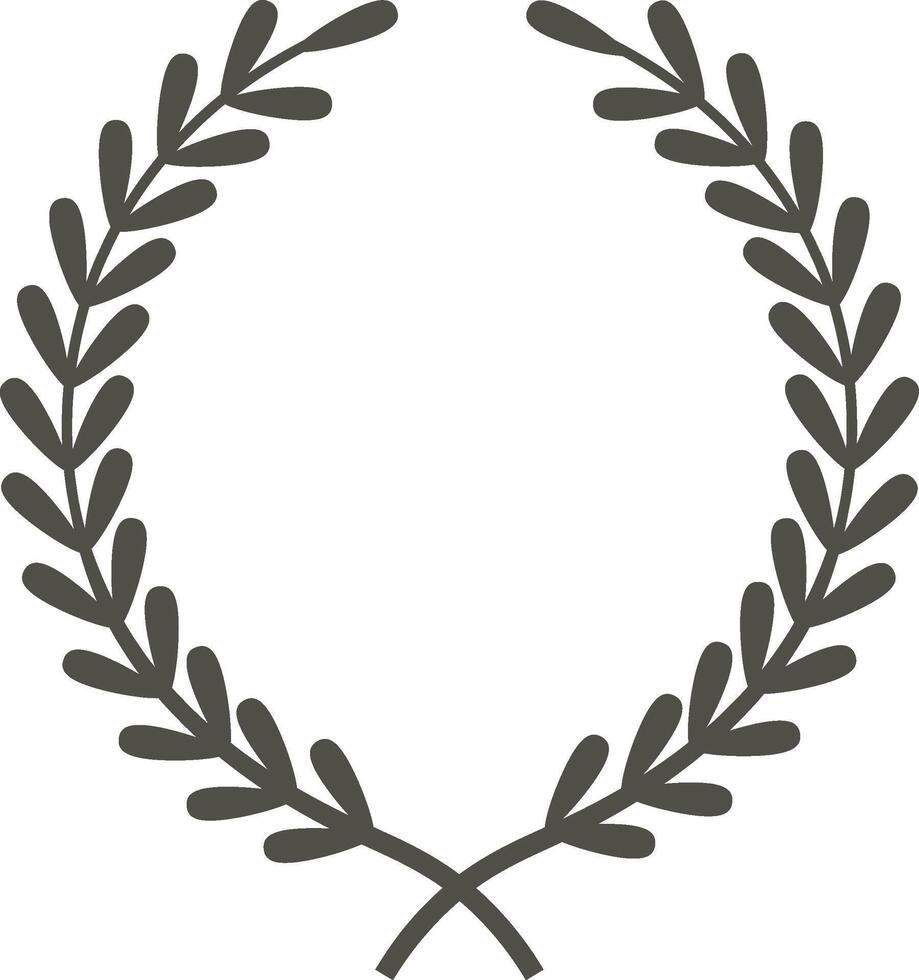 Circular laurel wreath forming an elegant and minimalist frame, perfect for awards, logos and decorations, symbolizing victory, achievement and excellence vector